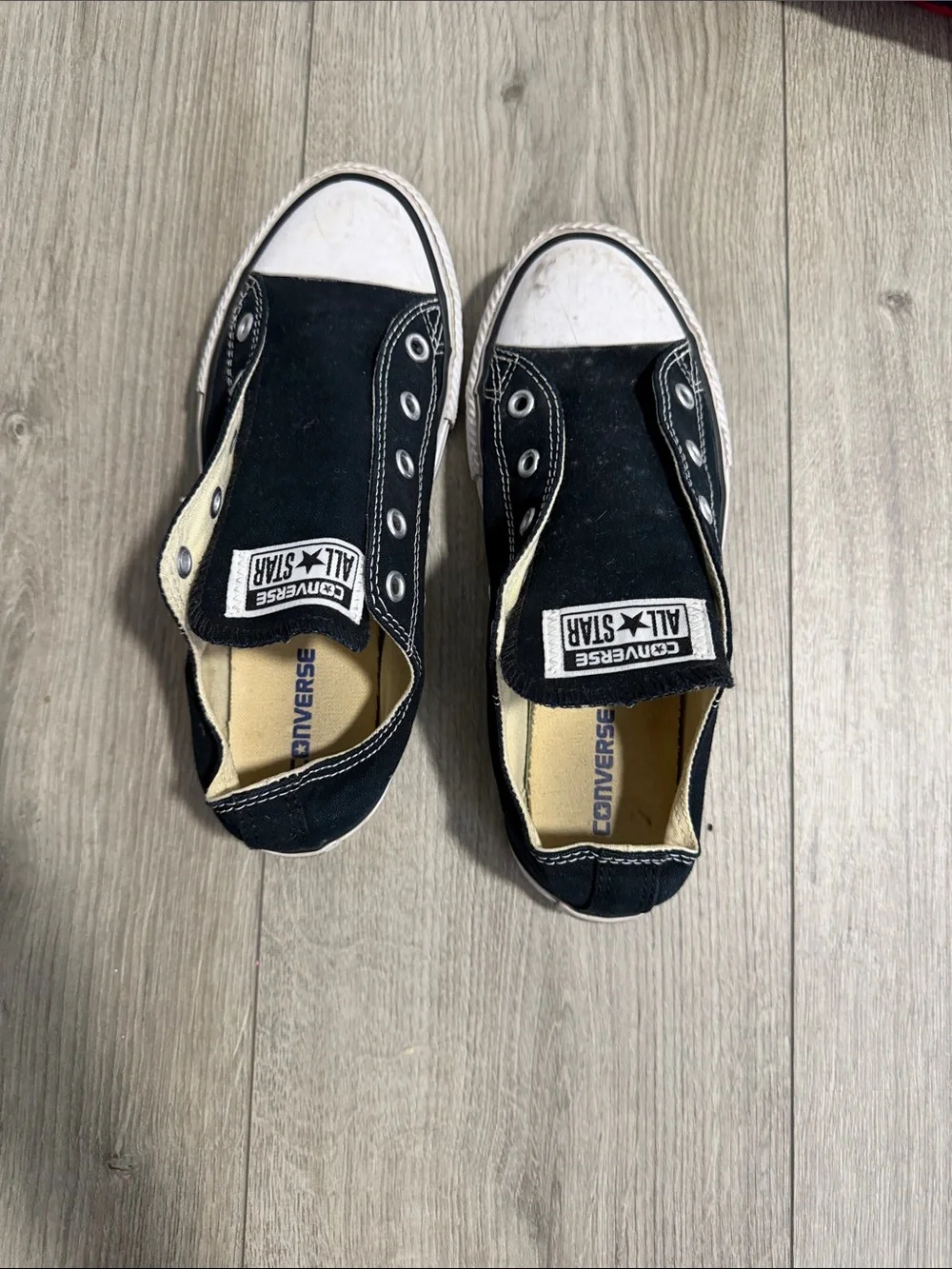 Converse Black and White Slip-On Canvas Sneakers